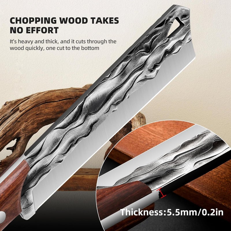 VARLEA Machete with Sheath for Cutting Trees Heavy Duty, for Yard Work and for Bushcrafting Knife Sickle for Clearing Brush Garden Tools Construction Blade - Image 3